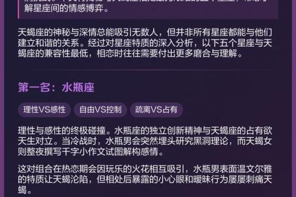 天蝎座性格及与其他星座的兼容性分析