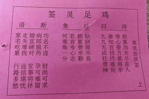 玄天上帝感应灵签十签